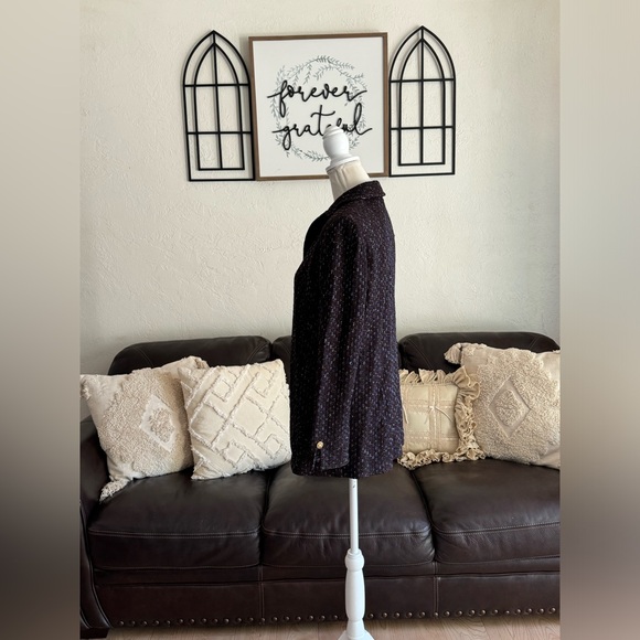 St. John Collection Brown & Blue Santana Knit Tweed Long Line Blazer Size US 4 - Picture 16 of 16